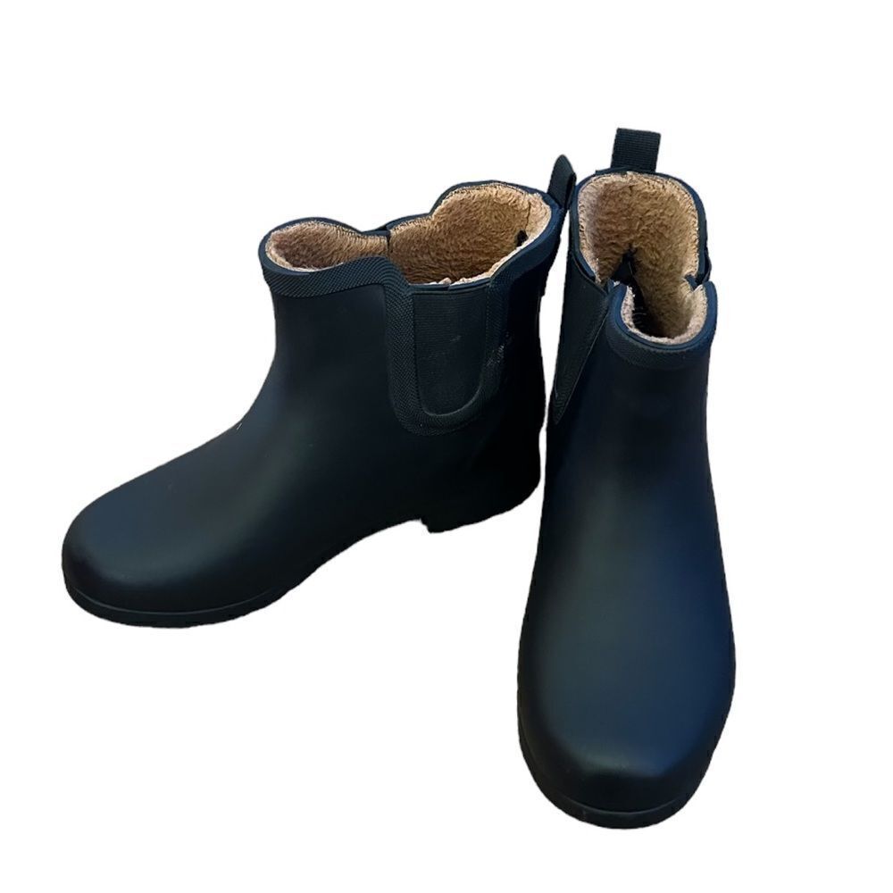 Chooka Delridge Black Chelsea Ankle Rain Boots With Plush Lining Shoes